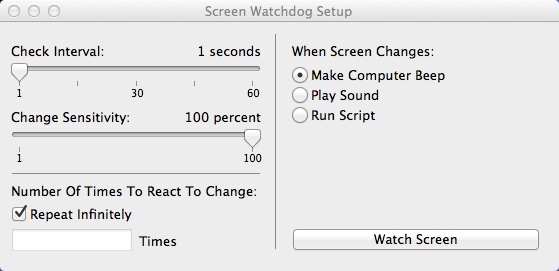 Screen Watchdog 0.1 : Main Window