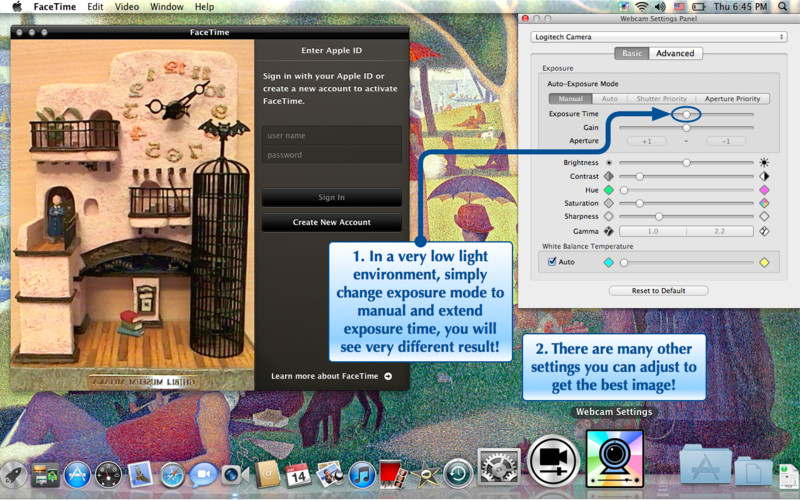 webcam settings mac