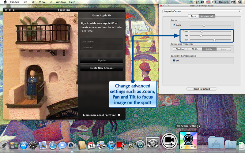 how to change webcam settings mac
