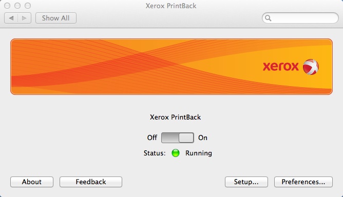 Xerox PrintBack 1.2 : Main Window