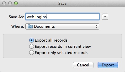 mSecure 3.5 : Exporting Data