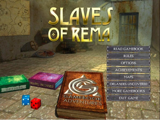 Gamebook Adventures 3: Slaves of Rema 1.0 : Main Menu Window