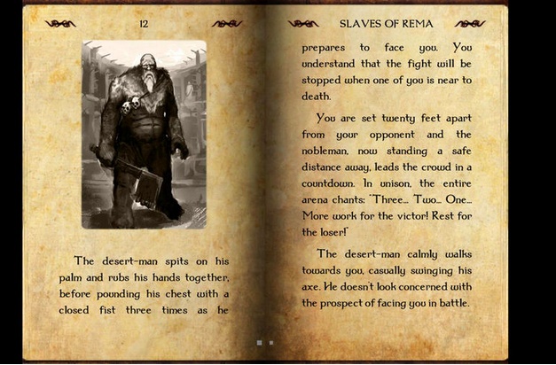 Gamebook Adventures 3: Slaves of Rema 1.0 : Gameplay Window
