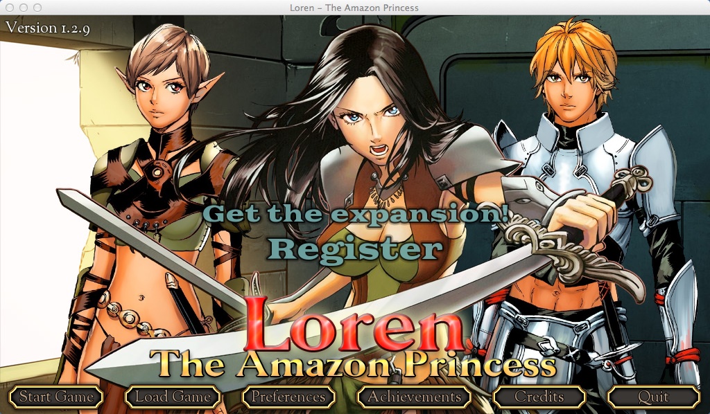 Loren The Amazon Princess 1.2 : Main Menu Window