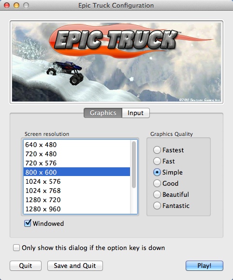 Epic Truck 1.6 : Configuring Graphics Settings