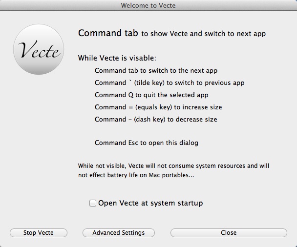 Vecte 0.0 beta : Main Window