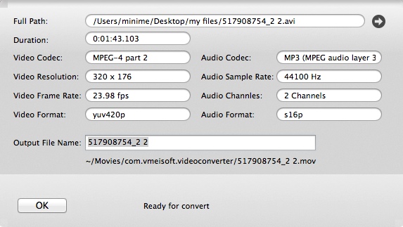VMeisoft Video Converter 3.0 : Checking Input File Information