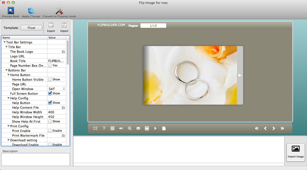 Flip Image for mac 1.0 : Main window