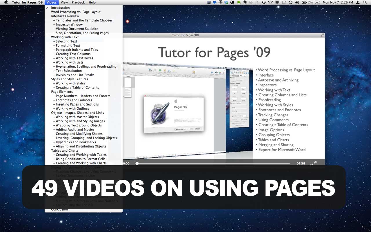 Tutor for Pages ’09 2.6 : Main window