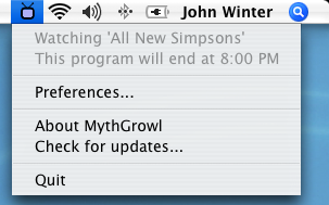 MythGrowl 0.4 : Main window