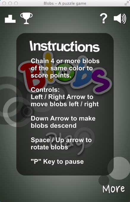 Blobs - A puzzle game 1.0 : Game Instructions