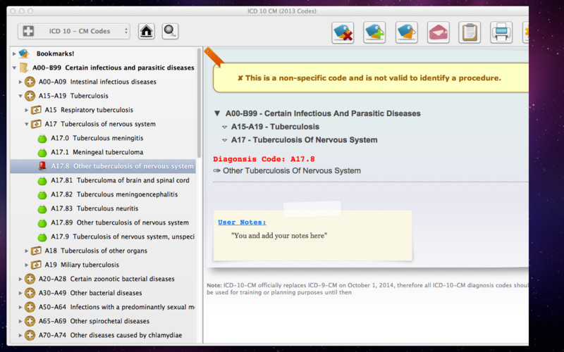 ICD 10 CM (2013 Codes) 1.0 : ICD 10 CM (2013 codes) screenshot