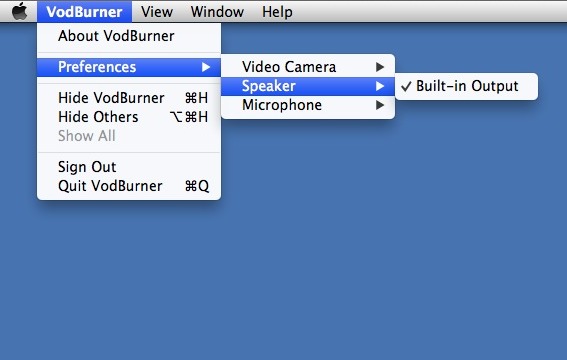 VodBurner 1.0 : Main window