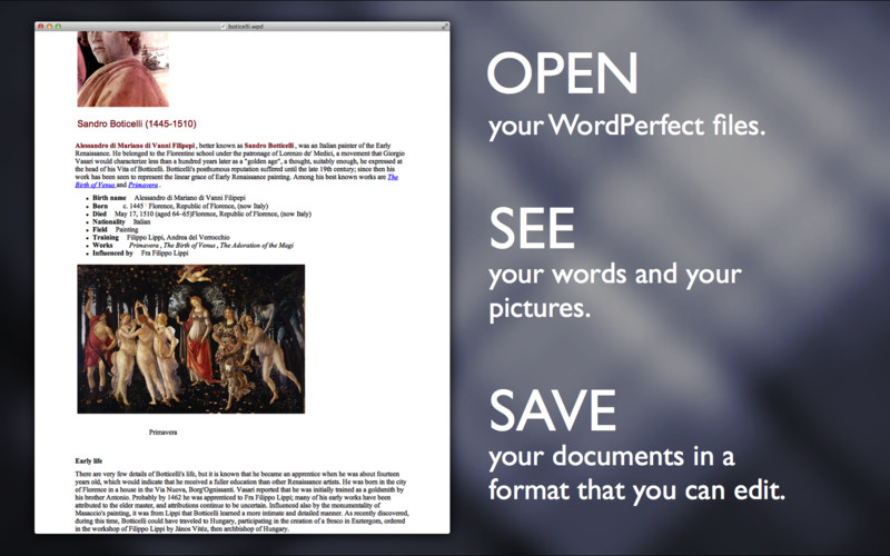 WordPerfect Document Viewer 2.5 : WordPerfect Document Viewer screenshot