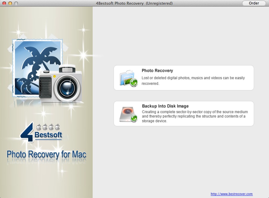 4Bestsoft Photo Recovery for Mac 1.2 : Main window