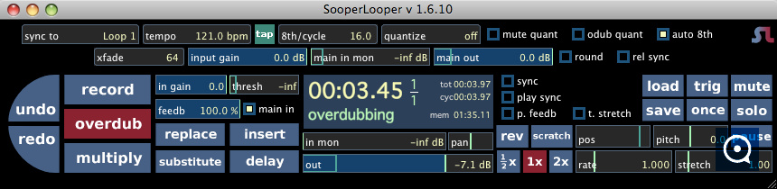 SooperLooper 1.7 : Main window