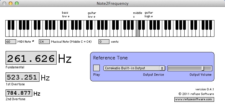 Note 2 Frequency 0.4 : Main Window