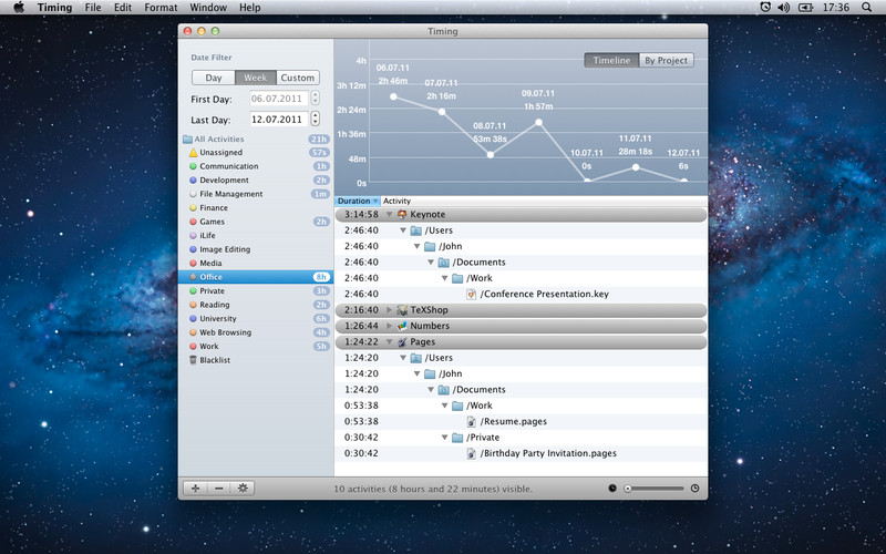 Free Time Tracker - Timing lite 1.3 : Timing Time Tracker screenshot