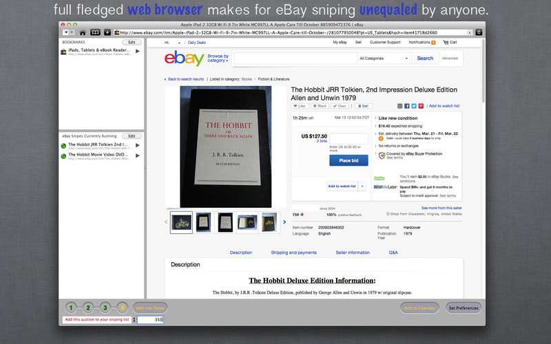 Auction Bidding Sniper for eBay 2.0 : Auction Bidding Sniper for eBay screenshot