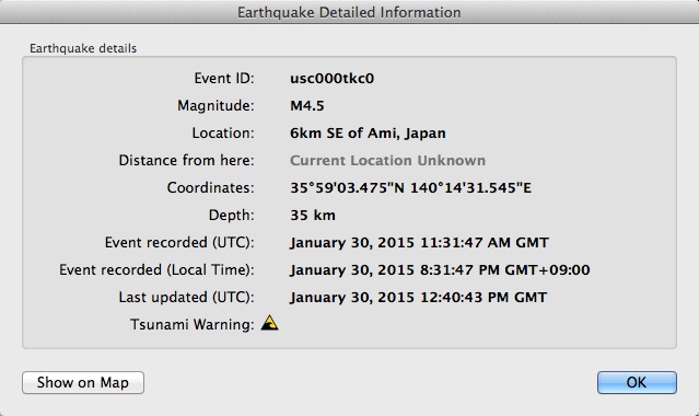 Seismo 1.6 : Checking Earthquake Details