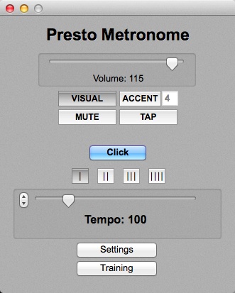 Presto Metronome 1.2 beta : Main Window
