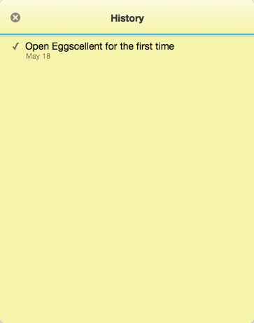 Eggscellent 1.0 : History Window