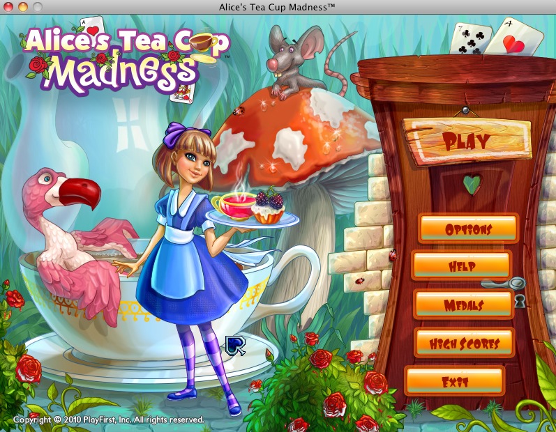 Alice's Tea Cup Madness 1.0 : Main menu