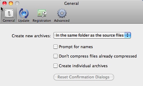 Compress Files 5.0 : Settings Window