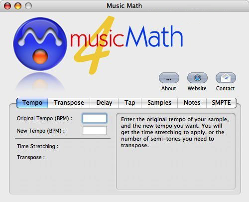 Music Math 4.0 : Main window