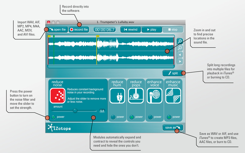 iZotope Music & Speech Cleaner 1.0 : Music & Speech Cleaner screenshot