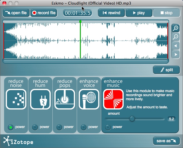 iZotope Music & Speech Cleaner 1.0 : Editing Tune