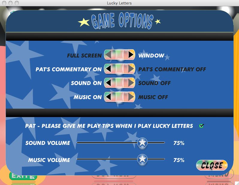 Pat Sajak's Lucky Letters 1.0 : Main window