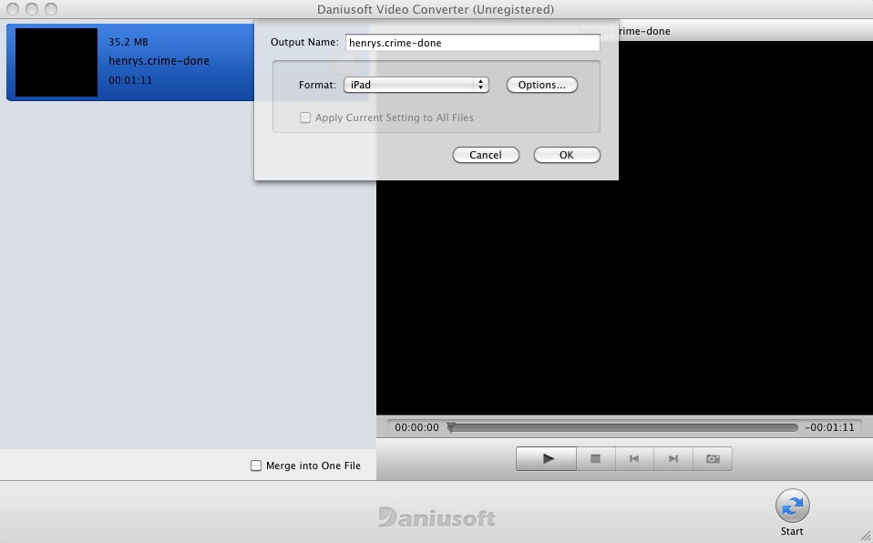 Daniusoft Video Converter 2.0 : Main window