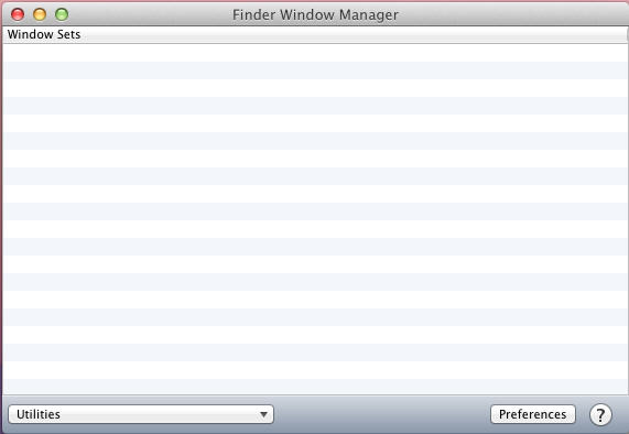 Finder Window Manager 1.9 : Main Window