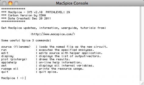 MacSpice Console