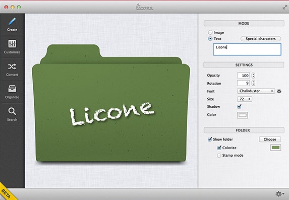 Licone 1.0 beta : Main Window