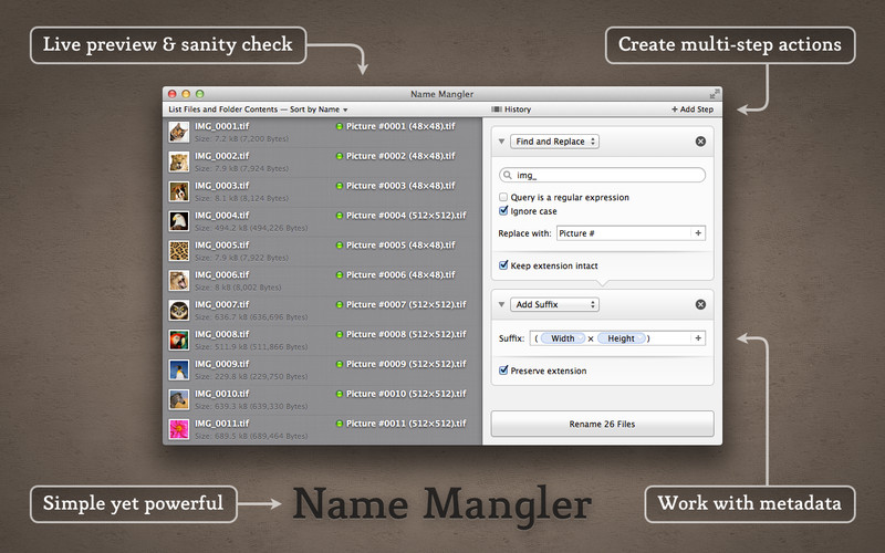 Name Mangler 3 3.2 : Name Mangler 3 screenshot