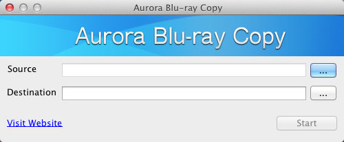 Aurora Mac Blu-ray Copy 1.0 : Main Window