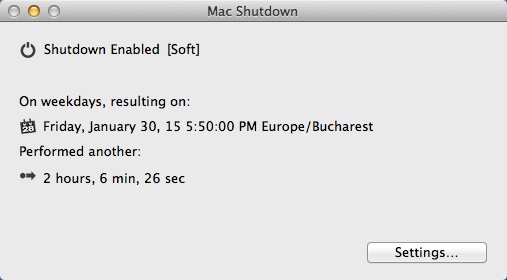 Mac Shutdown 3.0 : Enabled Shut Down Event