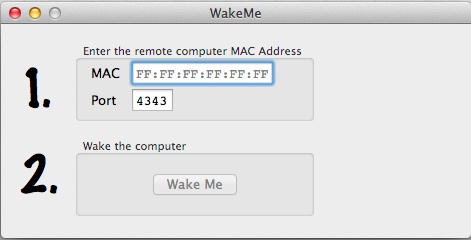 Wake Me 1.0 : Main Window