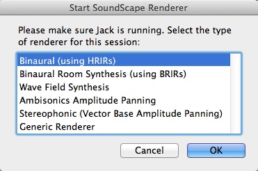 SoundScapeRenderer 0.4 : Main Menu Window