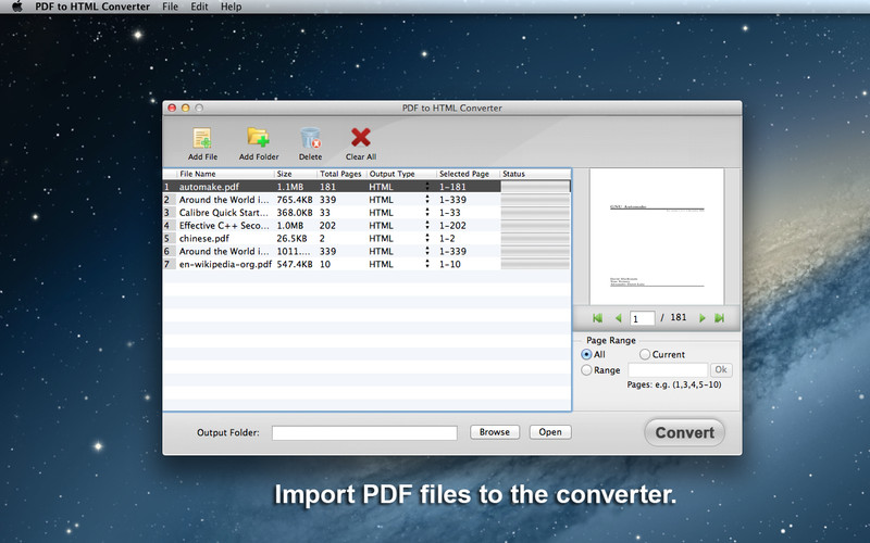 PDF to HTML Converter 2.9 : PDF to HTML Converter screenshot