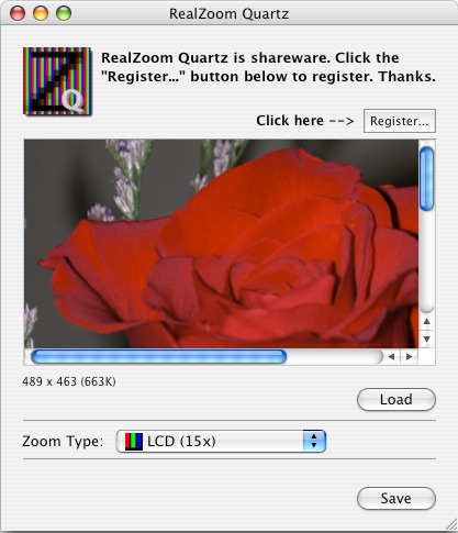 RealZoom Quartz 1.3 : Main window