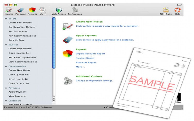 Express Invoice invoicing software 3.8 : Express Invoice invoicing software screenshot