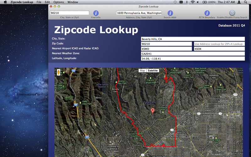 Zipcode Lookup 2.1 : Zipcode Lookup screenshot