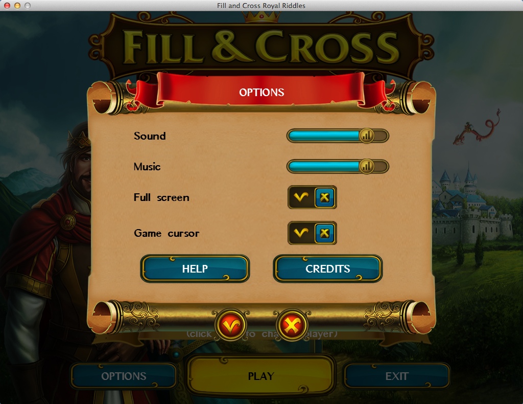 Fill and Cross. Royal Riddles Free 1.0 : Game Options