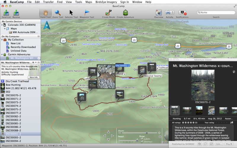 Garmin BaseCamp 4.2 : Garmin BaseCamp screenshot