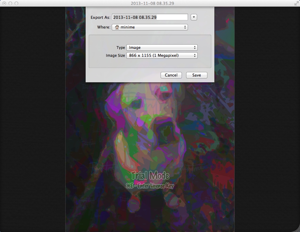 PaintMee 1.2 : Exporting Result