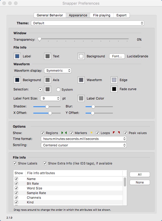 Snapper 2.1 : Configuring Appearance Settings