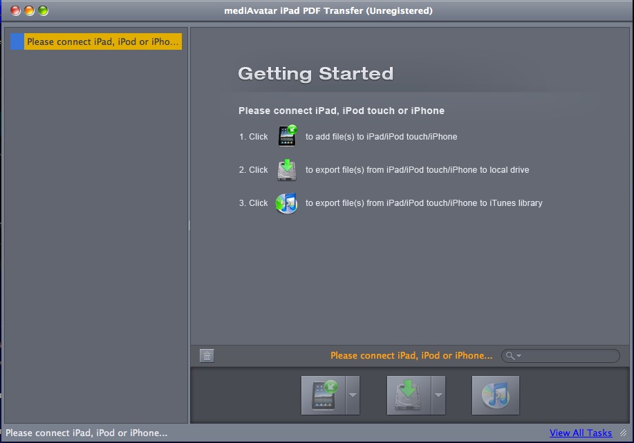 mediAvatar iPad PDF Transfer 3.3 : Main window